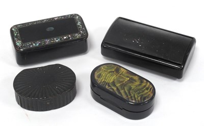 Lot 1339 - Papier Mache Snuff Boxes (x 2), plus two...