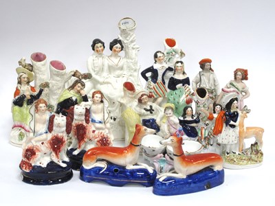 Lot 1304 - Antique Staffordshire and German porcelain...