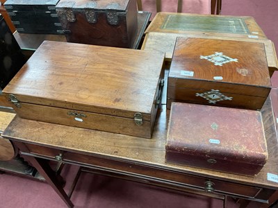 Lot 1625 - Three boxes: Victorian rosewood writing slope...