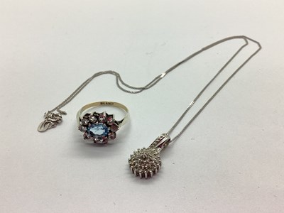 Lot 38 - A Modern Diamond Set Cluster Pendant, claw set...