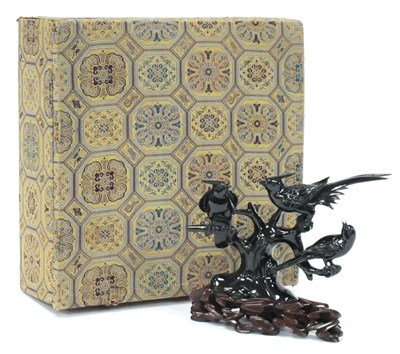 Lot 1130 - A Modern Chinese Black Hardstone Carving,...