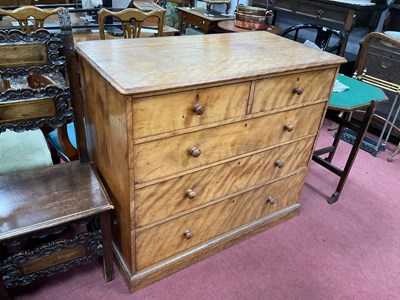 Lot 1631 - XIX Century Satin Birch Chest of Drawers, with...
