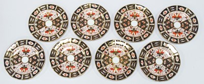 Lot 1075 - Eight Royal Crown Derby Porcelain Plates,...