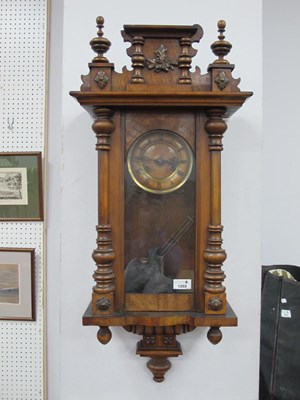 Lot 1203 - A XIX Century Walnut Vienna Wall Clock, with...