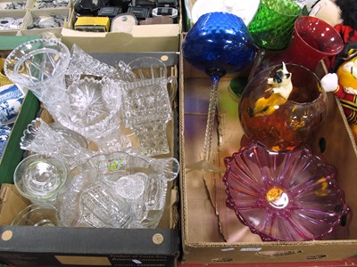Lot 1171 - Glassware - vases, drinking glasses, amethyst...