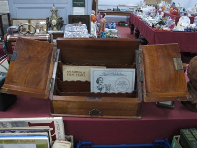 Lot 1442 - Late XIX Century walnut stationary box with...