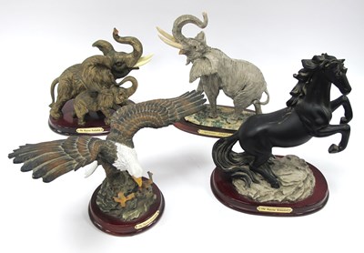 Lot 1290 - Juliana Rearing Black Horse, 26cm high,...