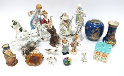 Lot 1223 - Carlton Blue Lustre Chinoiserie Vases (x 2),...