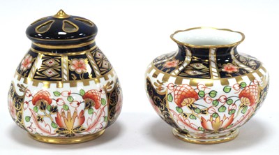 Lot 1072 - A Royal Crown Derby Porcelain Pot Pourri Vase...