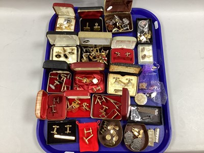 Lot 217 - A Collection of Cufflinks and Other Items, to...
