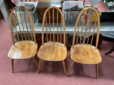 Lot 1584 - Ercol, a Pair of Quaker Blonde Hoop-Back...