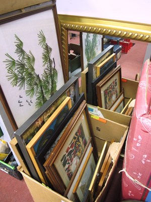 Lot 1151 - Prints, needlework and other pictures:- One...