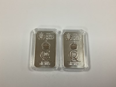 Lot 75 - Two Royal Mint Charles III 1oz Fine Silver Bars.