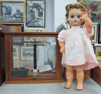 Lot 1487 - Balance Scales in Glazed Display Case, 46cm...