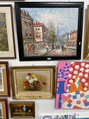 Lot 1571 - Burnett, Parisian Street Scene with distant...