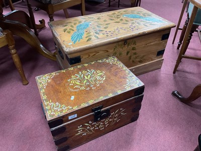 Lot 1619 - XIX Century Pine Blanket Box, later painted...