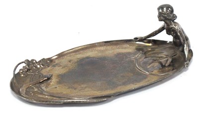 Lot 1272 - A WMF Art Nouveau White Metal Oval Tray,...