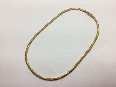 Lot 83 - A Snake Style Flat Link Necklace, of uniform...