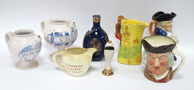 Lot 1228 - Two Delft apothecary jars, two toby jugs...