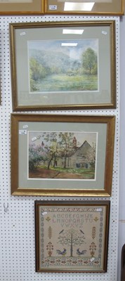 Lot 1530 - J.H. Laver watercolour of cottages signed...