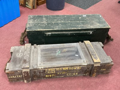 Lot 1614 - Two Military Wooden Carry Cases, approximately...