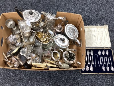 Lot 185 - A Collection of Assorted Plated Ware,...