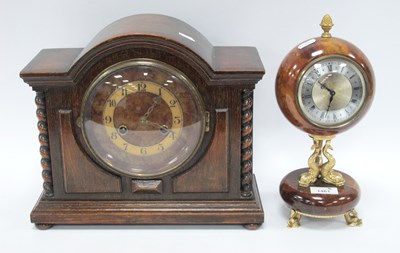 Lot 1461 - Xavier of London, Alabaster Cased Mantle Clock,...