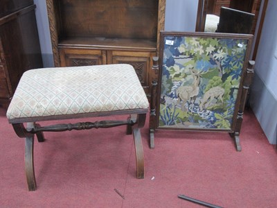 Lot 1594 - A XX Century Mahogany 'X' Shaped Stool, with...