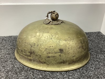 Lot 228 - An Antique Plated Oval Meat Dome, with leaf...
