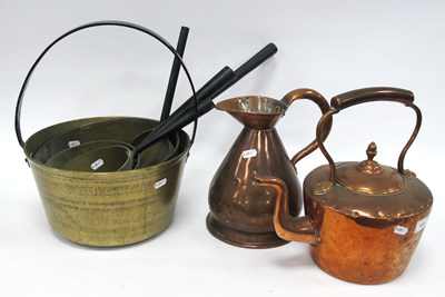 Lot 1484 - XIX Century Brass Jam Pan, with iron loop...