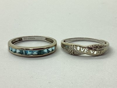 Lot 30 - QVC; A 9ct White Gold Princess Cut Half...