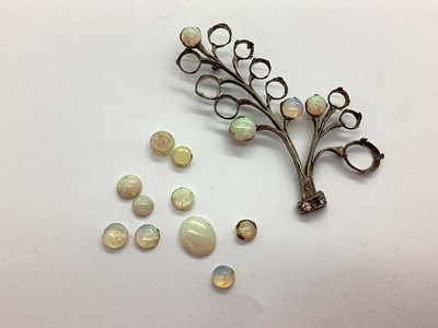 Lot 137 - An Antique Style Opal Inset Brooch, (damages /...