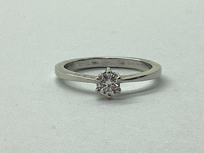 Lot 32 - A Modern Dainty Single Stone Diamond Ring, the...
