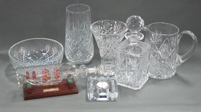 Lot 1221 - Webb Bowl, Waterford Marquis Clock, ship in a...