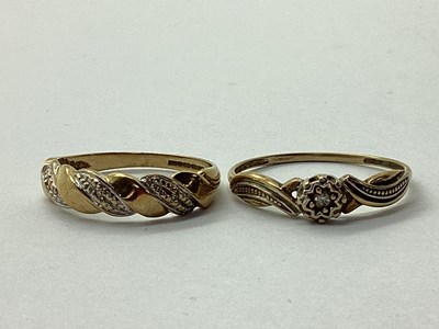 Lot 25 - A 9ct Gold Twist Design Ring, with pavé set...