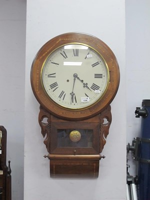 Lot 1596 - XIX Century Walnut Inlaid Wall Clock, with a...