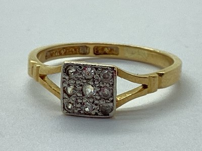 Lot 45 - An Old Cut Diamond Cluster Ring, the square...