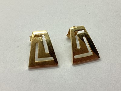 Lot 91 - A Pair of Greek Key Style Openwork Stud...