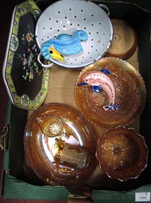 Lot 1059 - Carnival Glass Dishes and Jugs, dressing table...