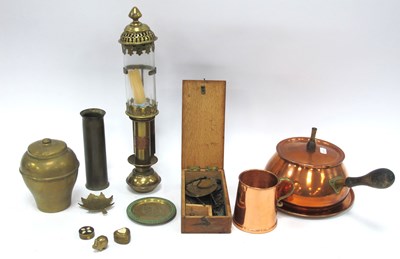 Lot 1481 - Metalware, including antique GWR Brass wall...