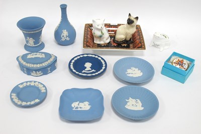 Lot 1275 - Quantity of Wedgwood blue Jasper-ware,...