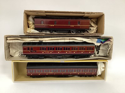 Lot 799 - Three 'O' Gauge/7mm Kit Built L.M.S. Maroon...