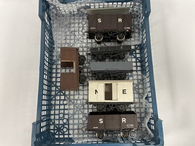 Lot 614 - Six kit/scratch-built 0 gauge wagons (one...