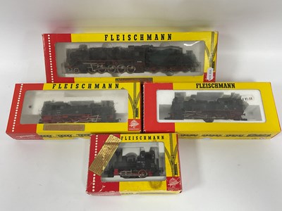 Lot 554 - Four Fleischmann 'HO' Gauge Boxed Steam...
