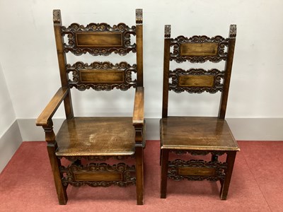 Lot 1575 - A Liberty of London Oak Throne Chair, with...