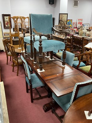 Lot 1617 - Oak Draw Leaf Dining Table with rectangular...