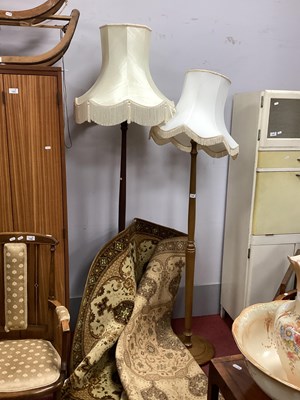Lot 1599 - Two Standard Lamps with fluted lower supports,...