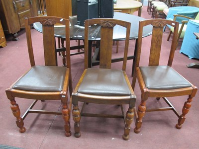 Lot 1571 - A Set of Four XX Century Dining Chair, with...