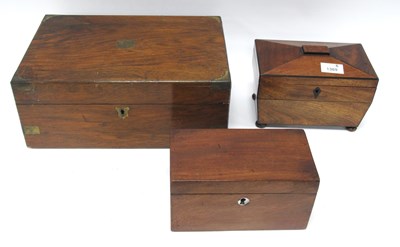 Lot 1369 - XIX Century Walnut Box with brass mounts,...