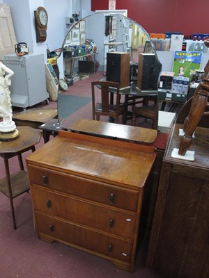 Lot 1548 - XX Century Walnut Dressing Table; together...